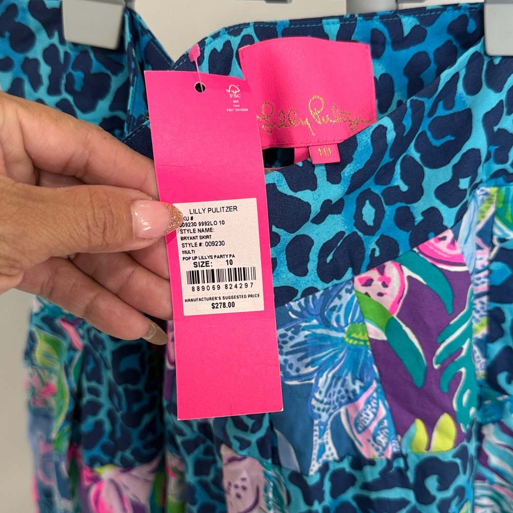Lilly Pulitzer Blue and Pink A-Line Skirt - Picture 2 of 2